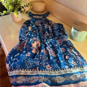 Crystal Sky Blue Floral Dress